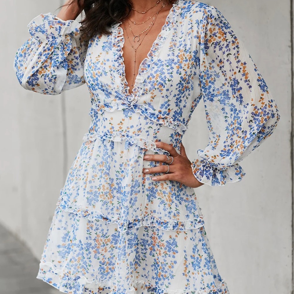 Boutique Floral Open Back Dress